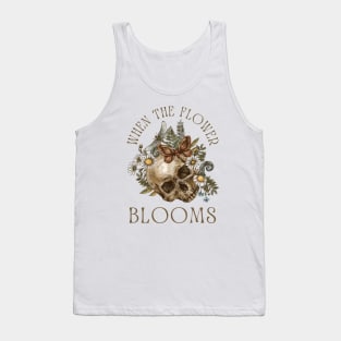 When The Flower Blooms, A Vintage Skull With Groovy Wildflowers Tank Top
